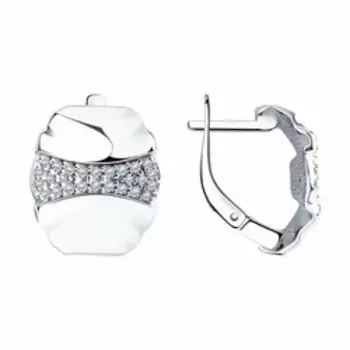 Серьги из серебра с фианитами