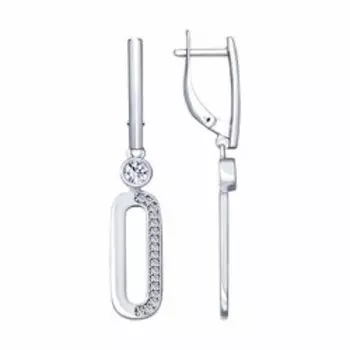 Серебряные серьги с фианитами