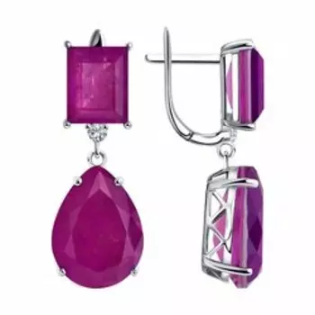 Серебряные серьги с фианитами