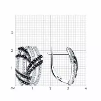 Серьги из серебра с фианитами