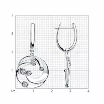 Серебряные серьги с фианитами