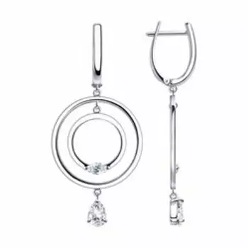 Серебряные серьги с фианитами