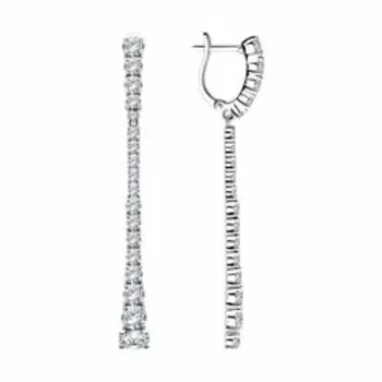 Серебряные серьги с фианитами