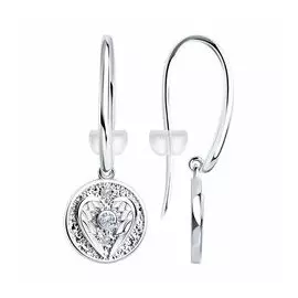 Серебряные серьги с фианитами