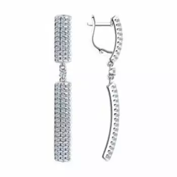 Серебряные серьги с фианитами