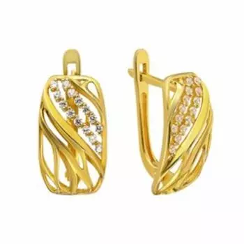 Серебряные серьги с фианитами