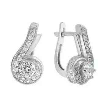Серебряные серьги с фианитами