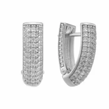 Серебряные серьги с фианитами