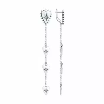 Серебряные серьги с фианитами