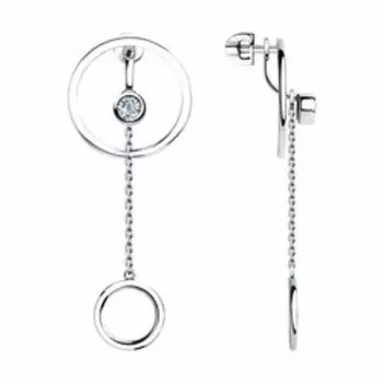 Серебряные серьги с фианитами