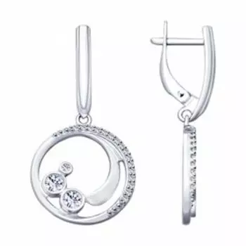 Серебряные серьги с фианитами