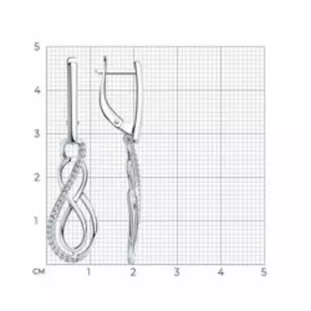 Серебряные серьги с фианитами