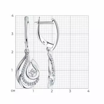 Серебряные серьги с фианитами