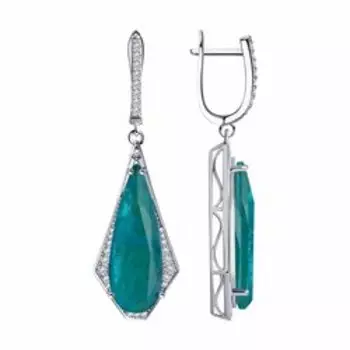 Серебряные серьги с фианитами