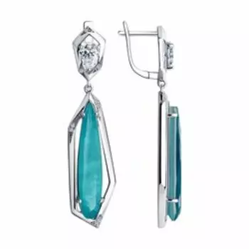 Серебряные серьги с фианитами