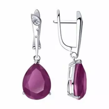 Серебряные серьги с фианитами