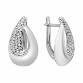 Серебряные серьги с фианитами