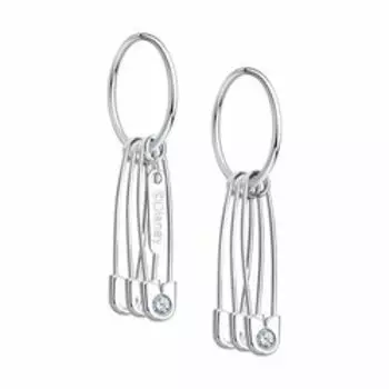 Серебряные серьги с фианитами "Булавки"