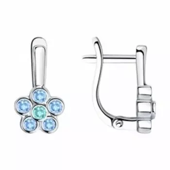 Серьги из серебра с фианитами