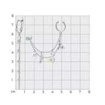 Серебряные серьги с фианитами "Гарри Поттер"