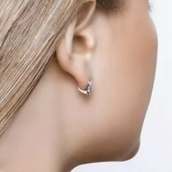 Серебряные серьги с фианитами и эмалью "Кошечки"