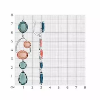 Серебряные серьги с фианитами и стеклом