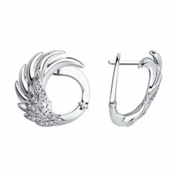 Серьги из серебра с фианитами