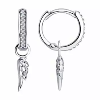 Серьги из серебра с фианитами