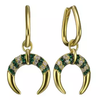 Серебряные серьги с фианитами "Лунница"