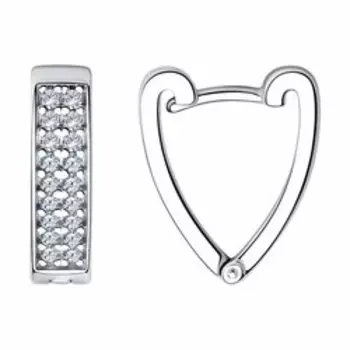 Серьги из серебра с фианитами