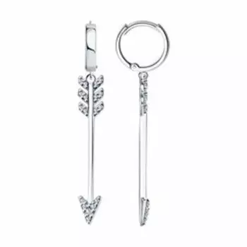 Серьги из серебра с фианитами