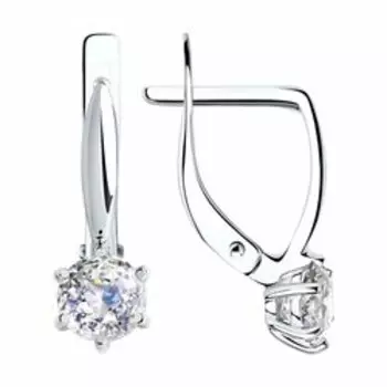 Серебряные серьги с фианитами swarovski