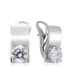 Серебряные серьги с фианитами SWAROVSKI