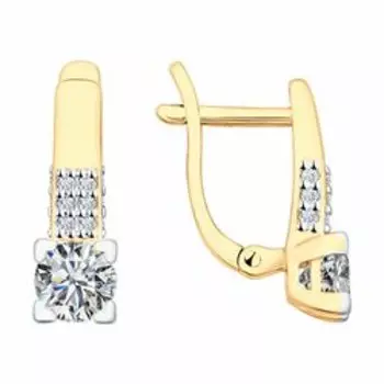 Серебряные серьги с фианитами Swarovski