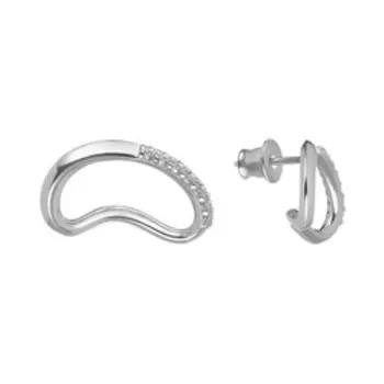 Серебряные серьги с фианитами Swarovski Gems