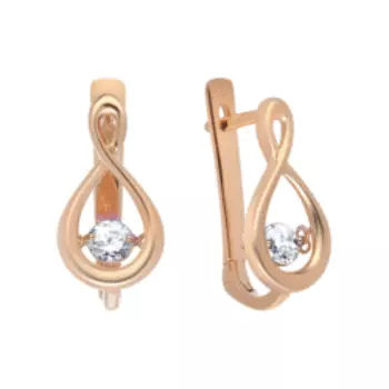 Серебряные серьги с фианитами "Танцующий камень"