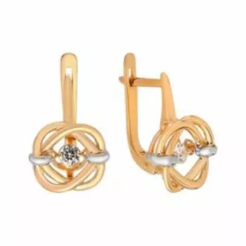 Серебряные серьги с фианитами "Танцующий камень"