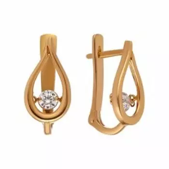 Серебряные серьги с фианитами "Танцующий камень"