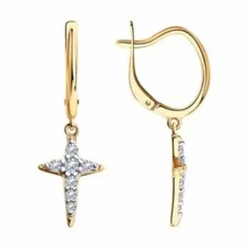 Серебряные серьги с фианитами "Звезда"