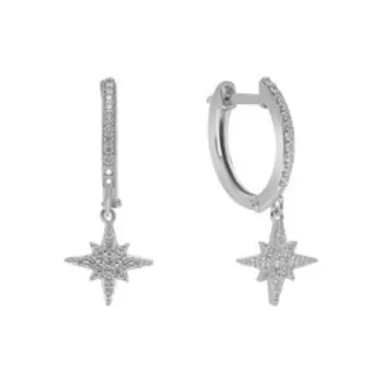 Серебряные серьги с фианитами "Звезды"