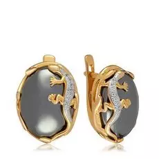 Серебряные серьги с гематитами