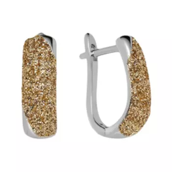 Серебряные серьги с глиттером