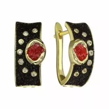 Серебряные серьги с глиттером