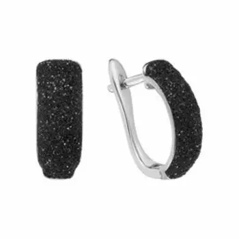 Серебряные серьги с глиттером