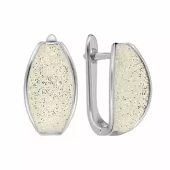 Серебряные серьги с глиттером