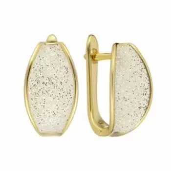 Серебряные серьги с глиттером