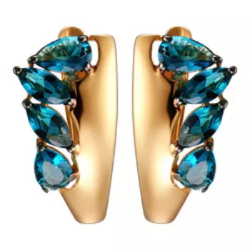 Серебряные серьги с голубыми фианитами