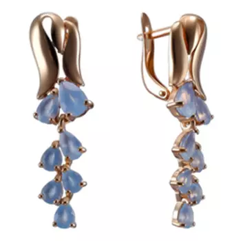 Серебряные серьги с голубыми халцедонами