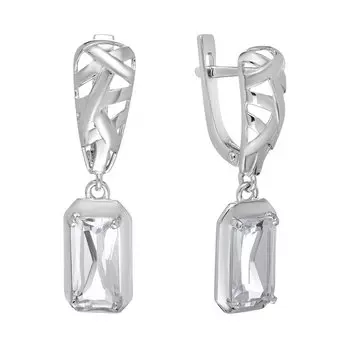 Серебряные серьги с горный хрусталем