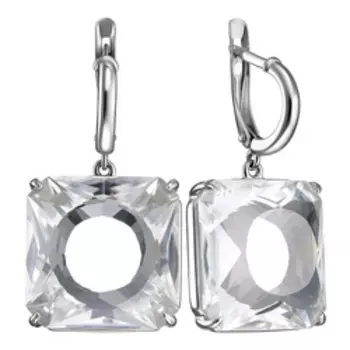 Серебряные серьги с горным хрусталем